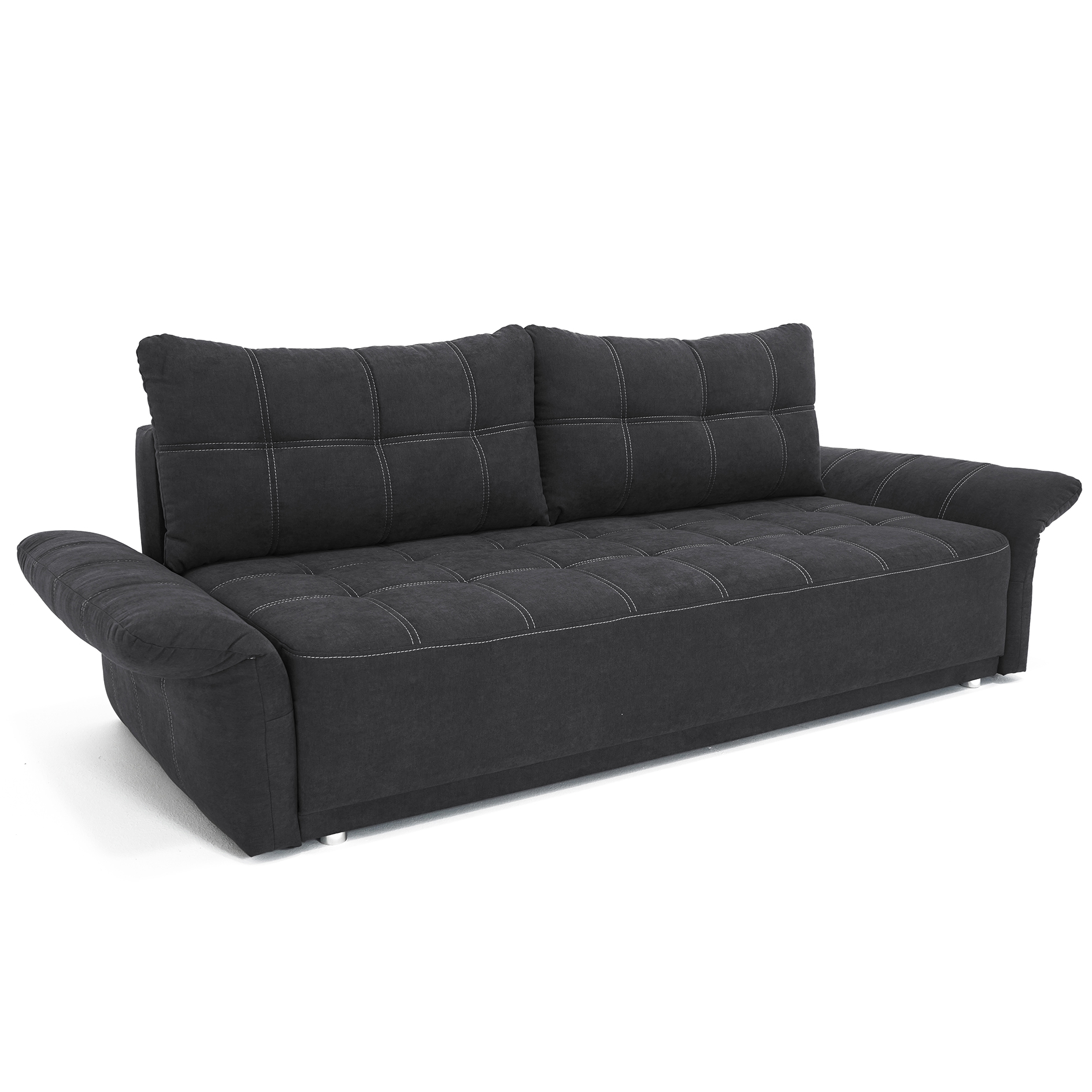 Schlafsofa - schwarz - regulierbare Armlehnen