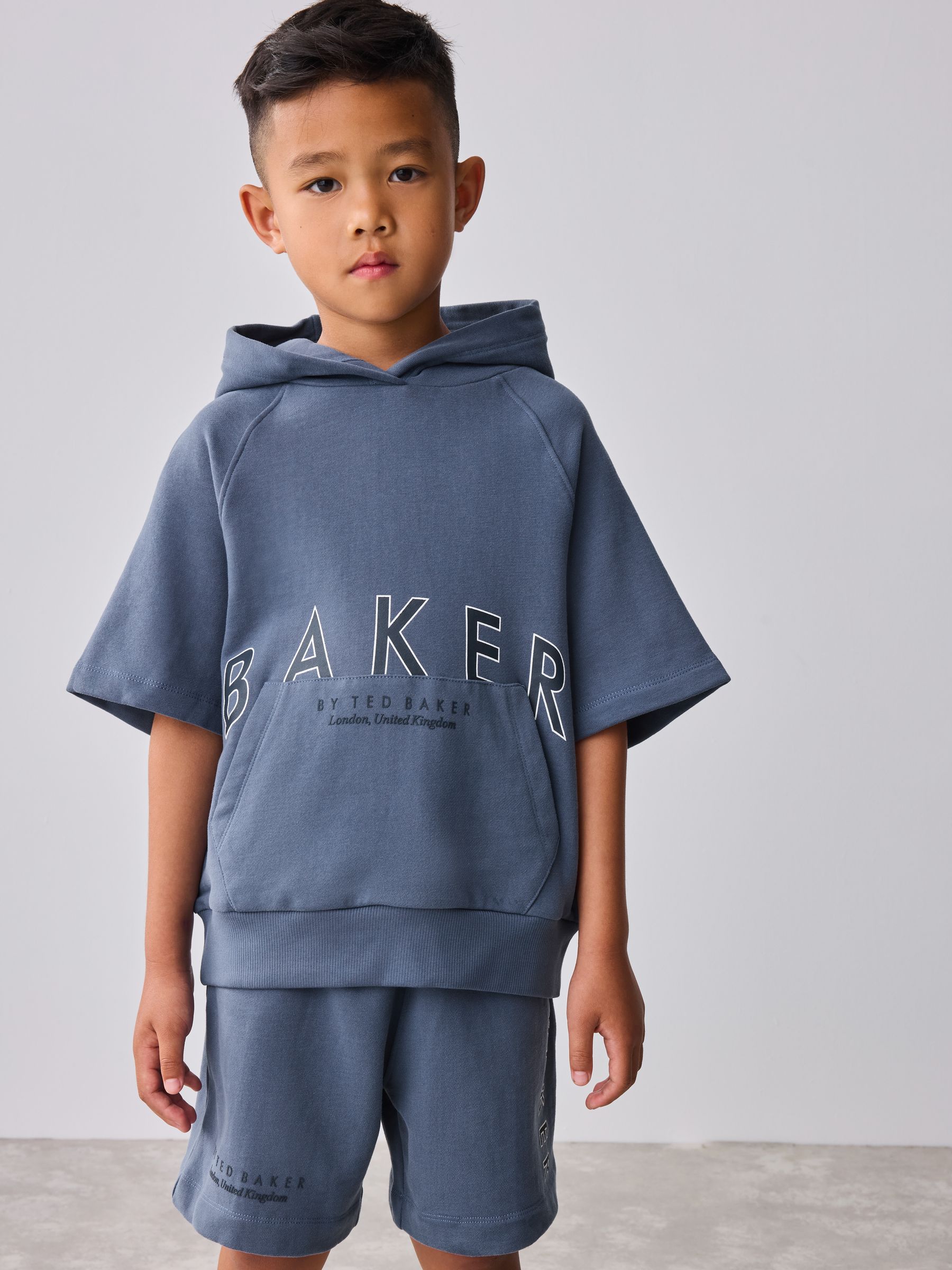 Baker by Ted Baker Blue Short Sleeve Hoodie and Shorts Set