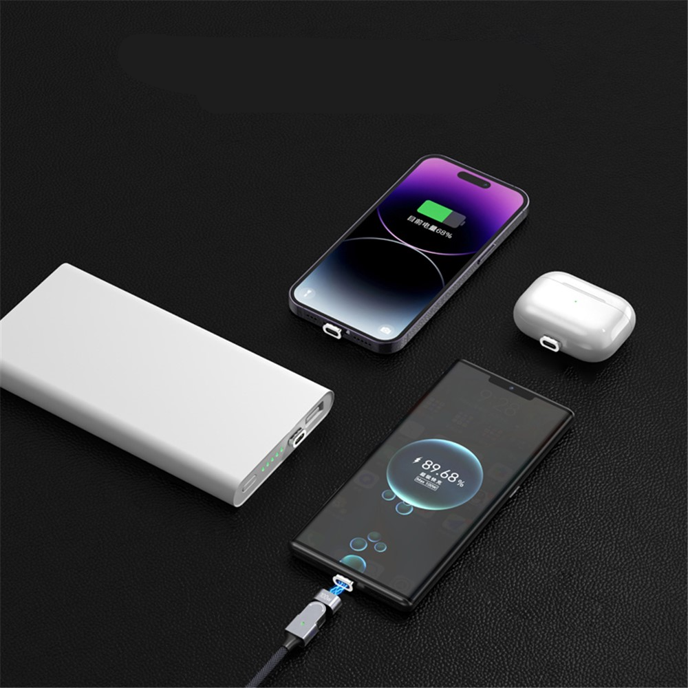 (1m) 100W 2in1 USB C auf USB C / Lightning Ladekabel Magnetisches 180° Datenkabel - Schwarz
