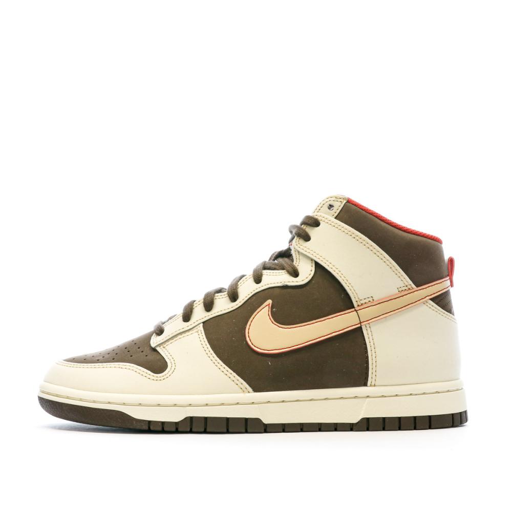 Nike Baskets Écru/Marron Homme Nike Dunk High Retro