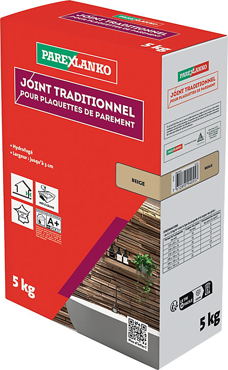 Joint pour plaquettes de parement intérieur et extérieur beige Parexlanko poudre 5kg