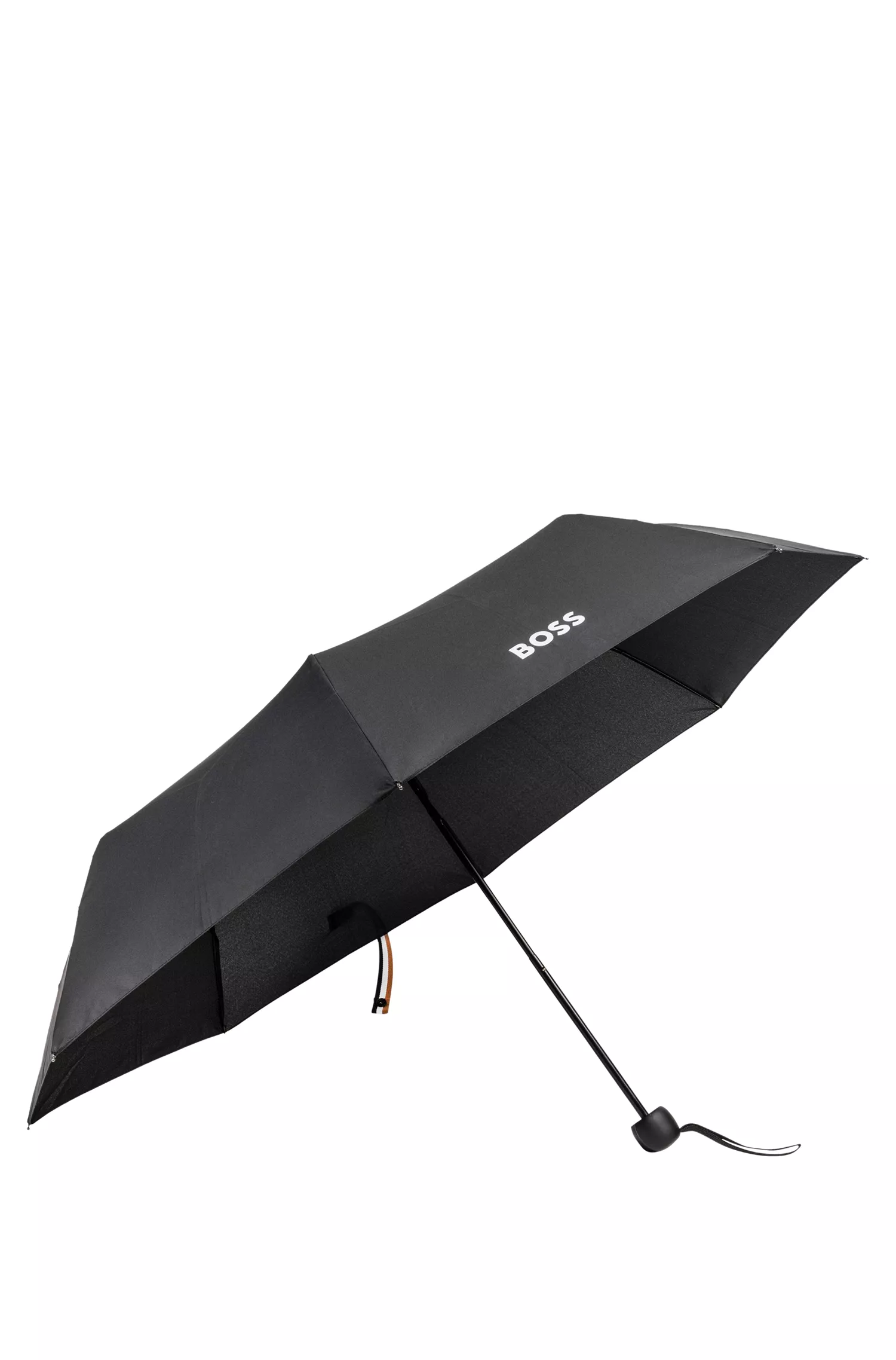 Guarda-chuva BOSS Black-Mini com alça de fechamento listrada exclusiva.