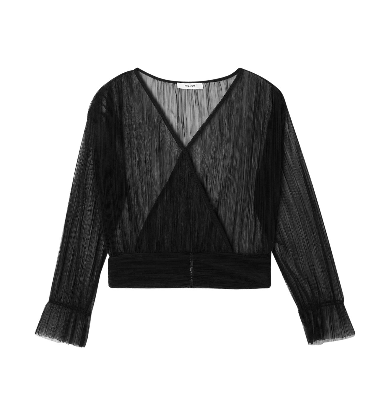 Blouse en résille imprimée - Noir