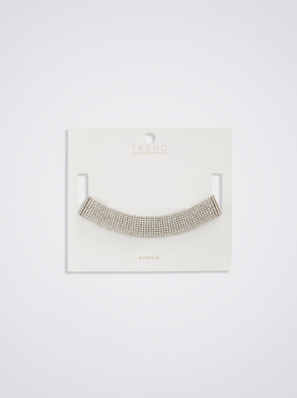 Gargantilha com diamantes - folheada a ouro