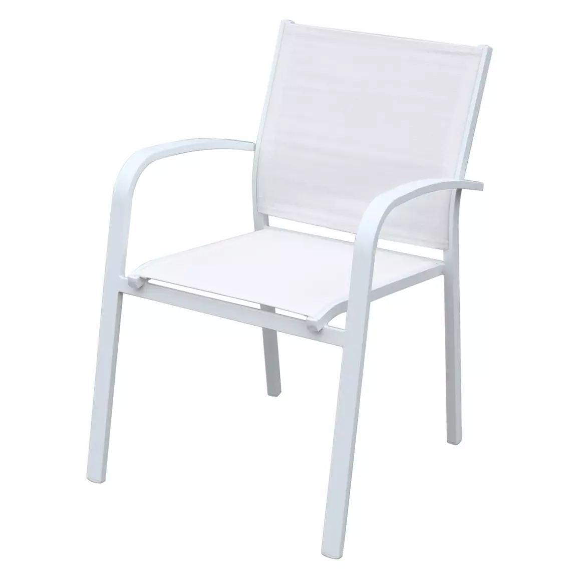 Fauteuil de jardin aluminium empilable Murano Blanc