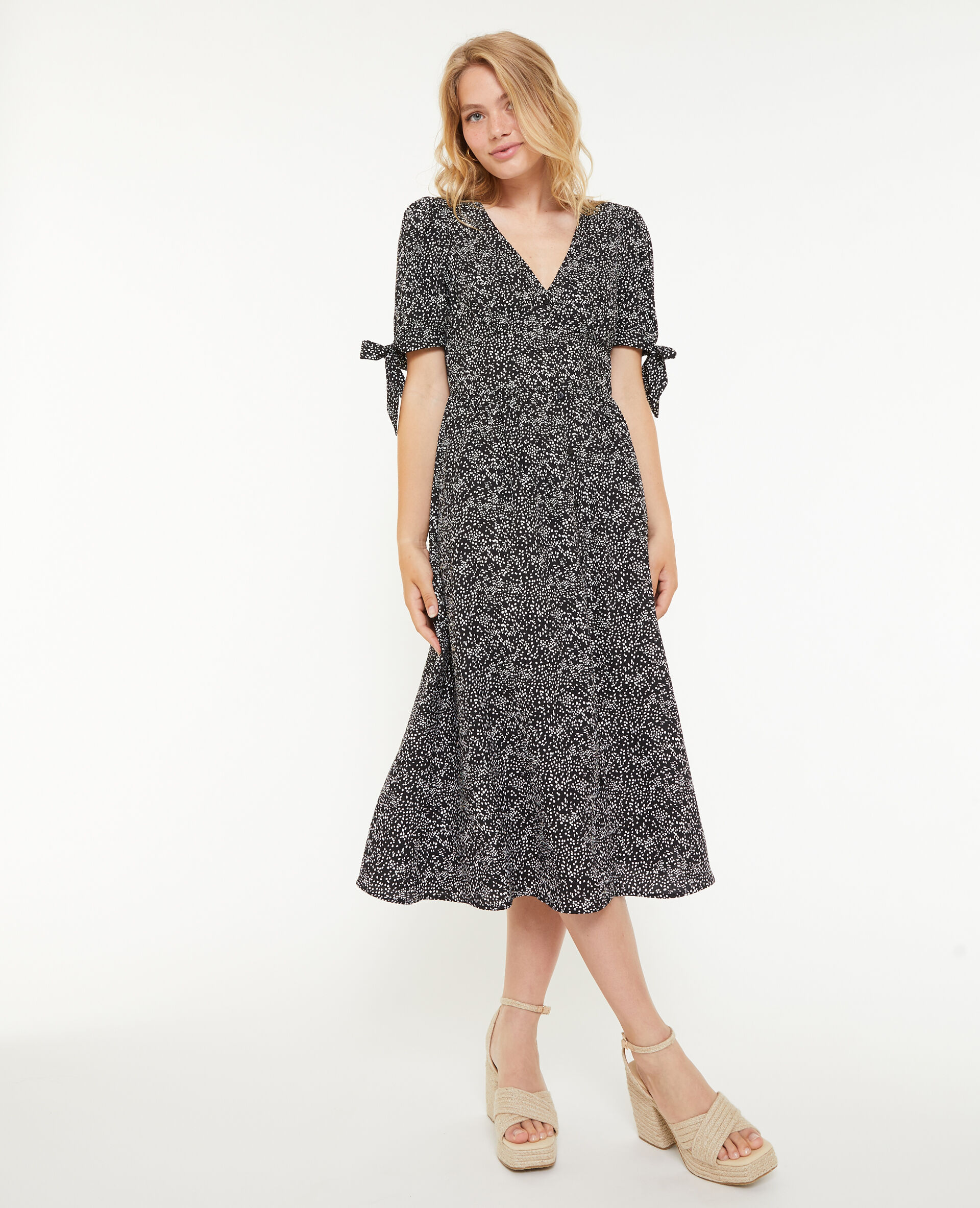 Robe longue boutonnée - Noir