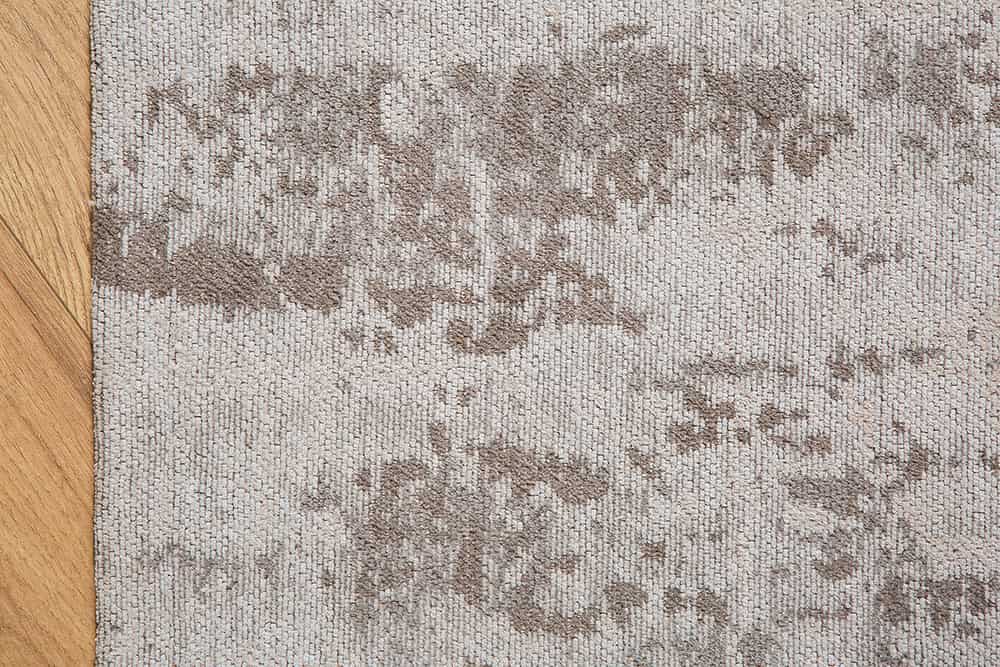 Vintage Baumwoll-Teppich MODERN ART 240x160cm beige grau verwaschen Used Look