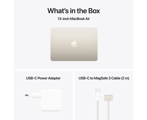 Apple 13-inch MacBook Air: Apple M4 chip with 10-core CPU and 10-core GPU, 24GB, 512GB SSD - Starlight