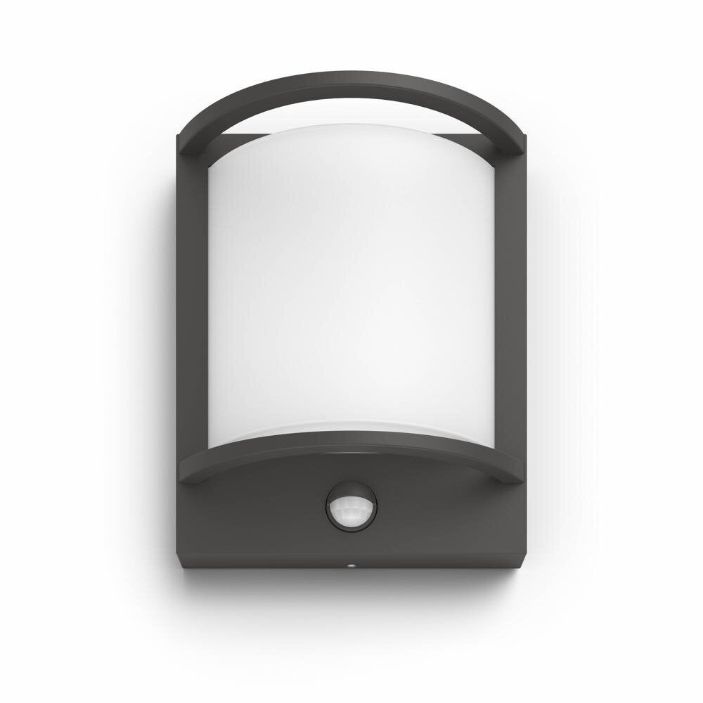 Philips LED wandlamp Samondra in antraciet 12W 1200lm IP44 met bewegingsmelder