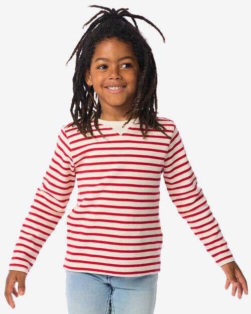 t-shirt à rayures structurées pour enfant rouge