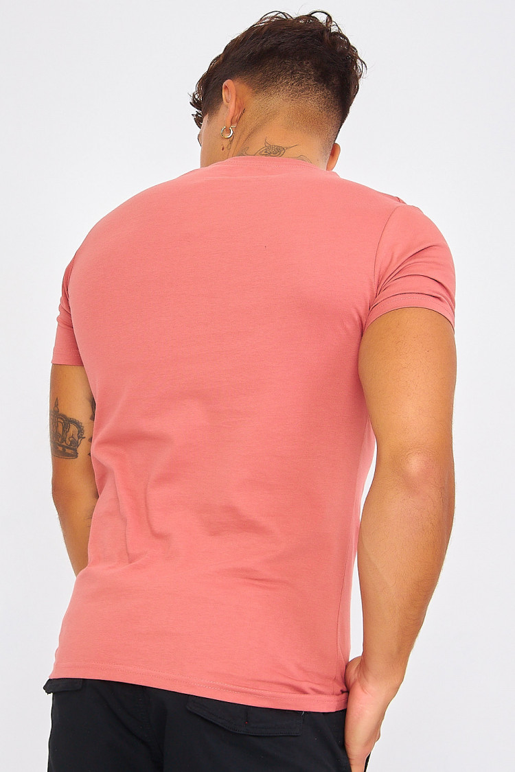T-shirt corail uni manches courtes