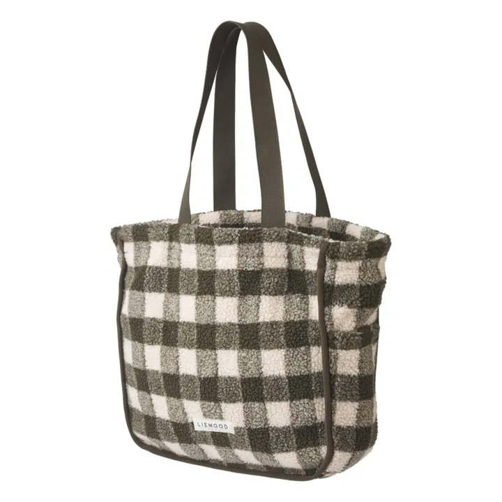 Liewood Tote Bag Matière Recyclée Carreaux Reed | Gris anthracite