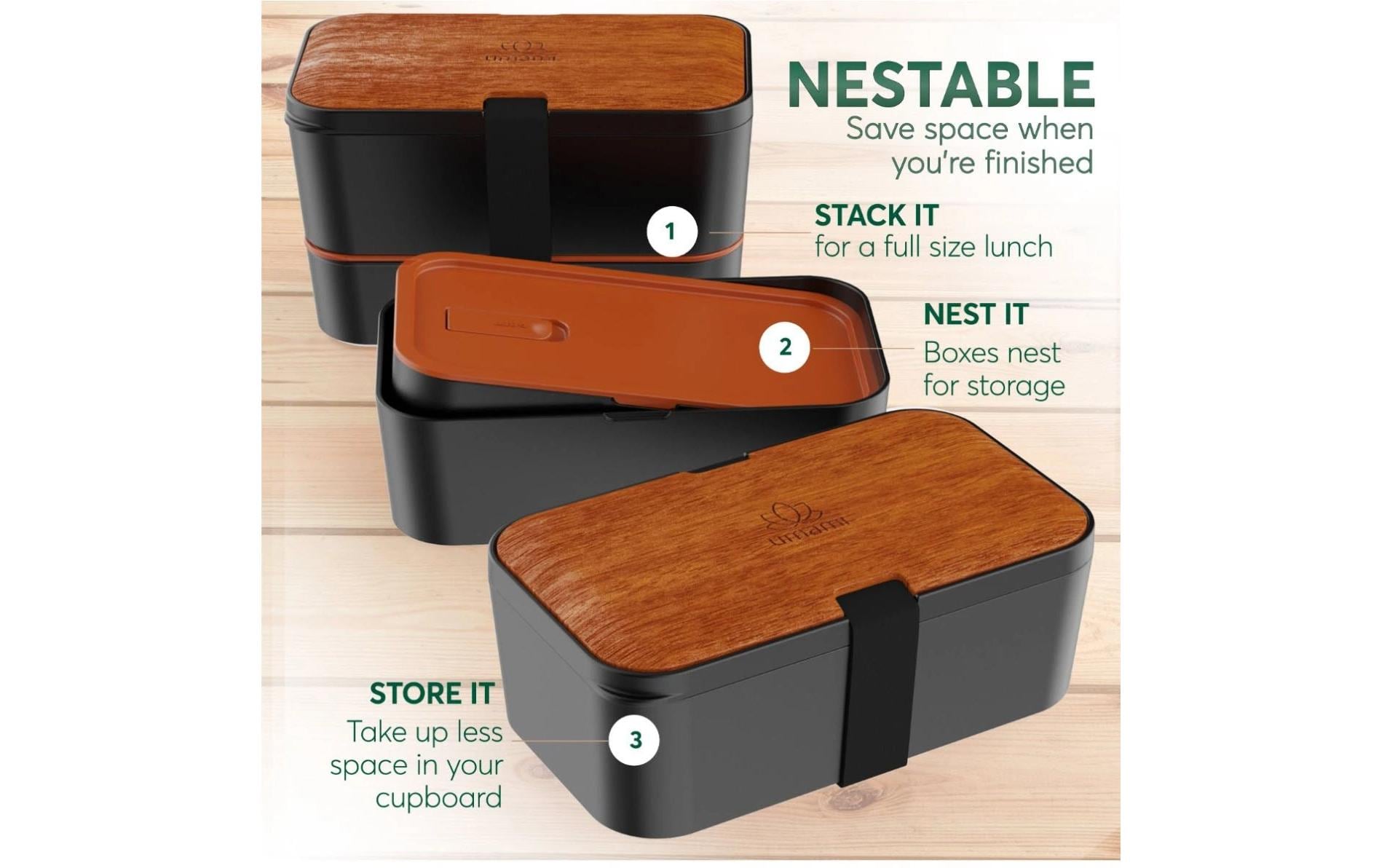 Lunchbox Nestable L Sapele BlackPraktische und nachhaltige Lunchbox