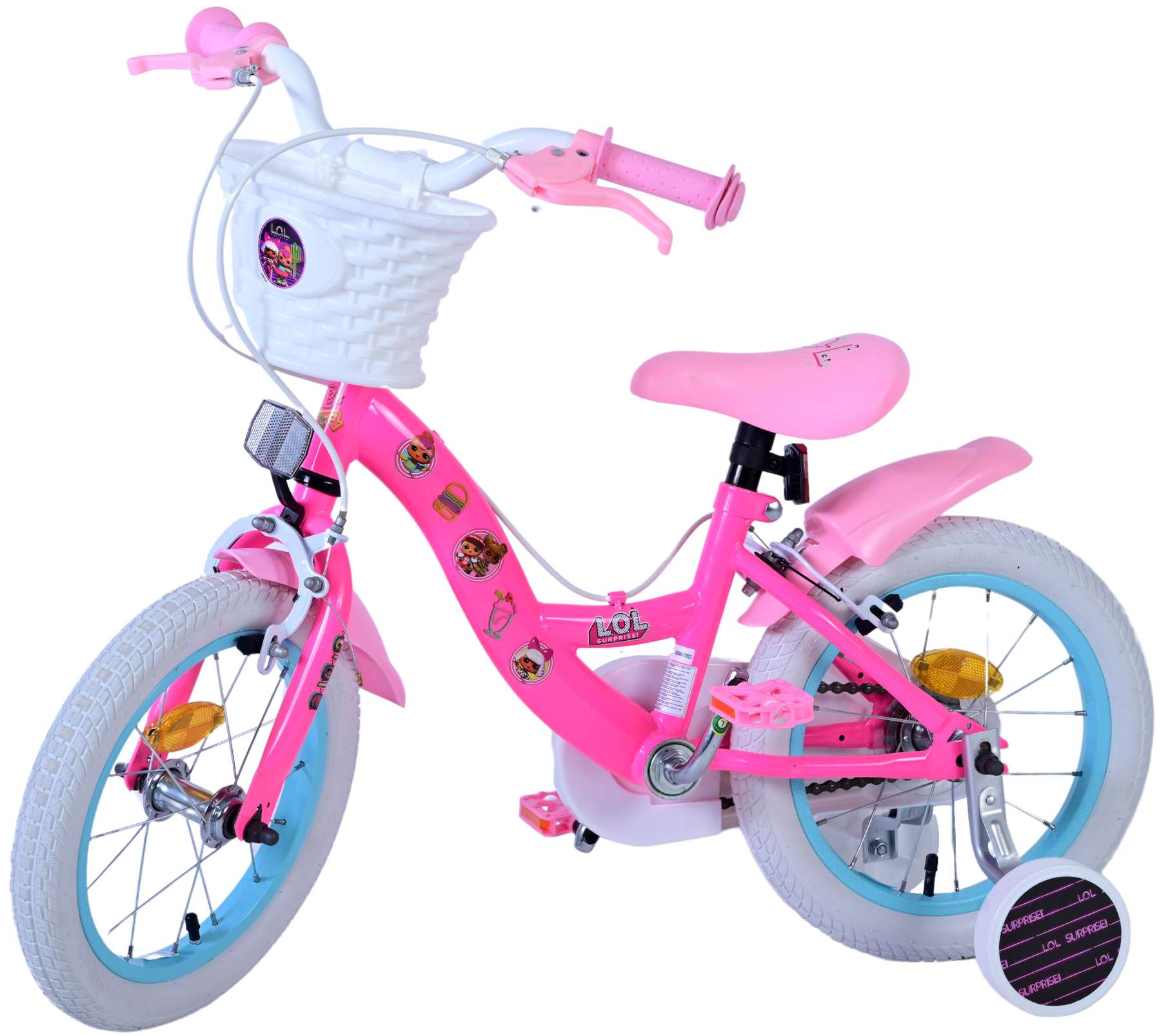 Kinderfahrrad LOL Surprse für Mädchen Fahrrad Rosa 14 Zoll Kinderrad