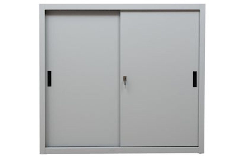PROREGAL Schuifdeurkast Ant 3 Planken Hoogtes HxBxD 109 x 120 x 45 cm Grijs