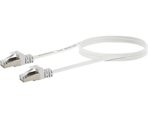 CAT 6 netwerk platte kabel U/FTP 1,5 m wit Schwaiger CKF615532