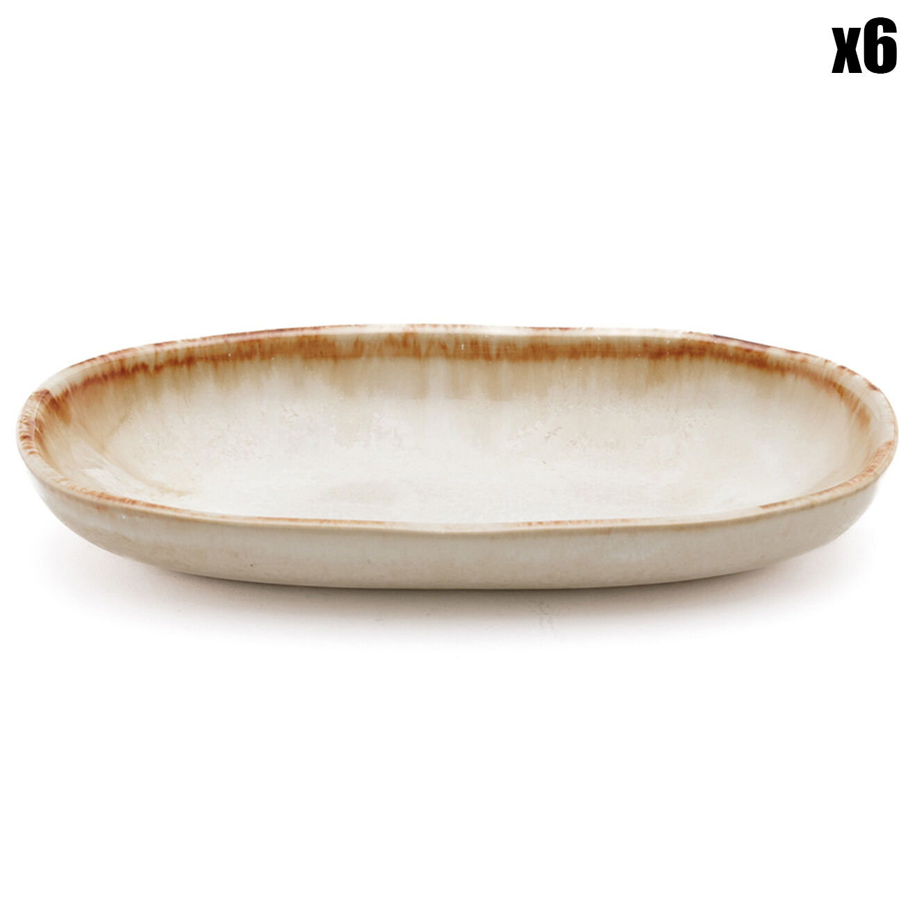 Bazar Bizar 6 Petits plats ovales Cascais blancs - 16x7 cm