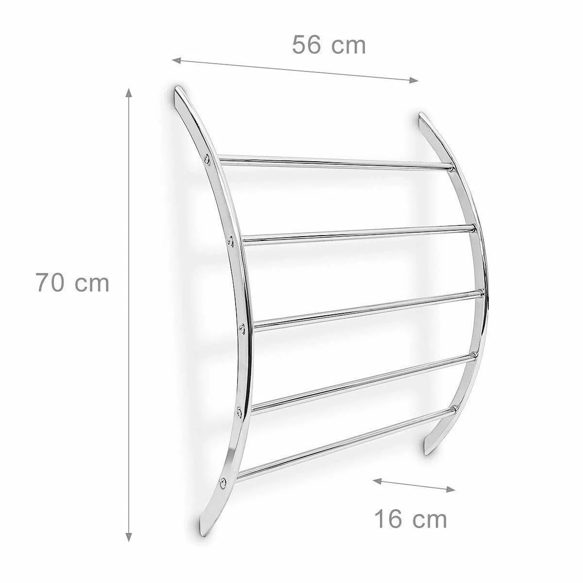 Relaxdays Porte-serviettes mural - Inox chromé