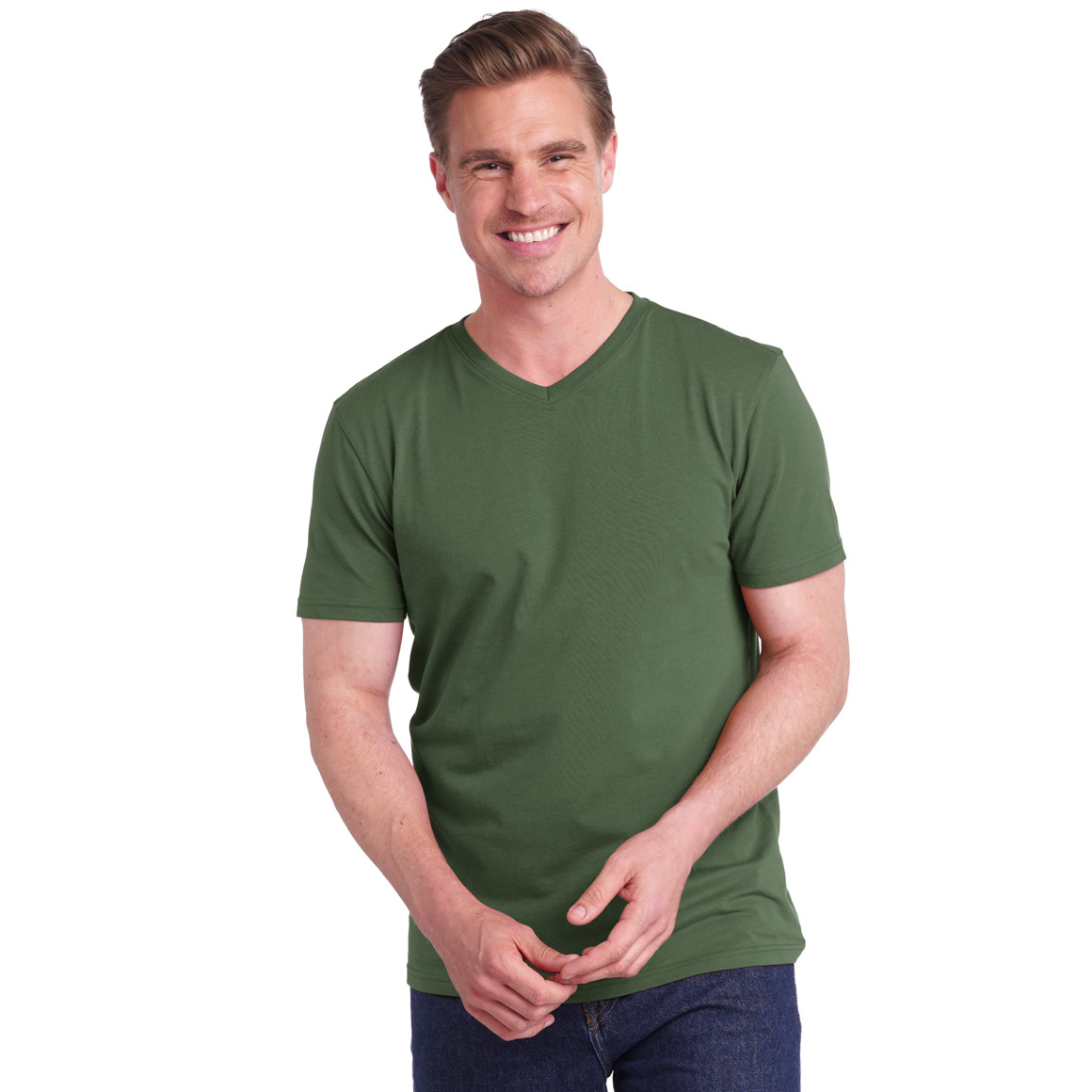 VanVaan Herren T-Shirt im Basic-Look dunkelgrün