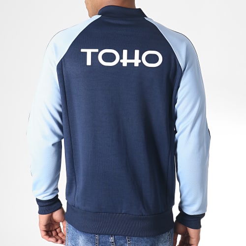 Veste Zippée A Bandes Toho Bleu Marine Bleu Clair