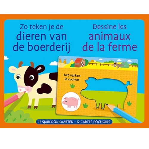 Uitgeverij deltas tekensjablonen - boerderijdieren - 12st