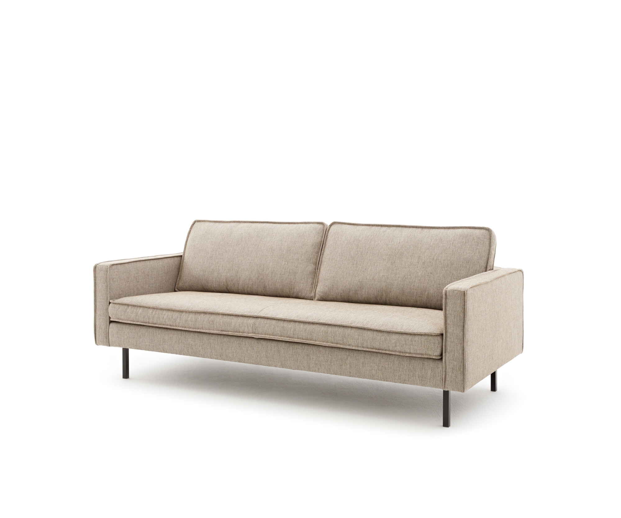 Loods 5 Design 3-zitsbank Slimm Stof Outside 3 Zits - 200 cm | Solution Lightbrown 115 | Poten: Zwart