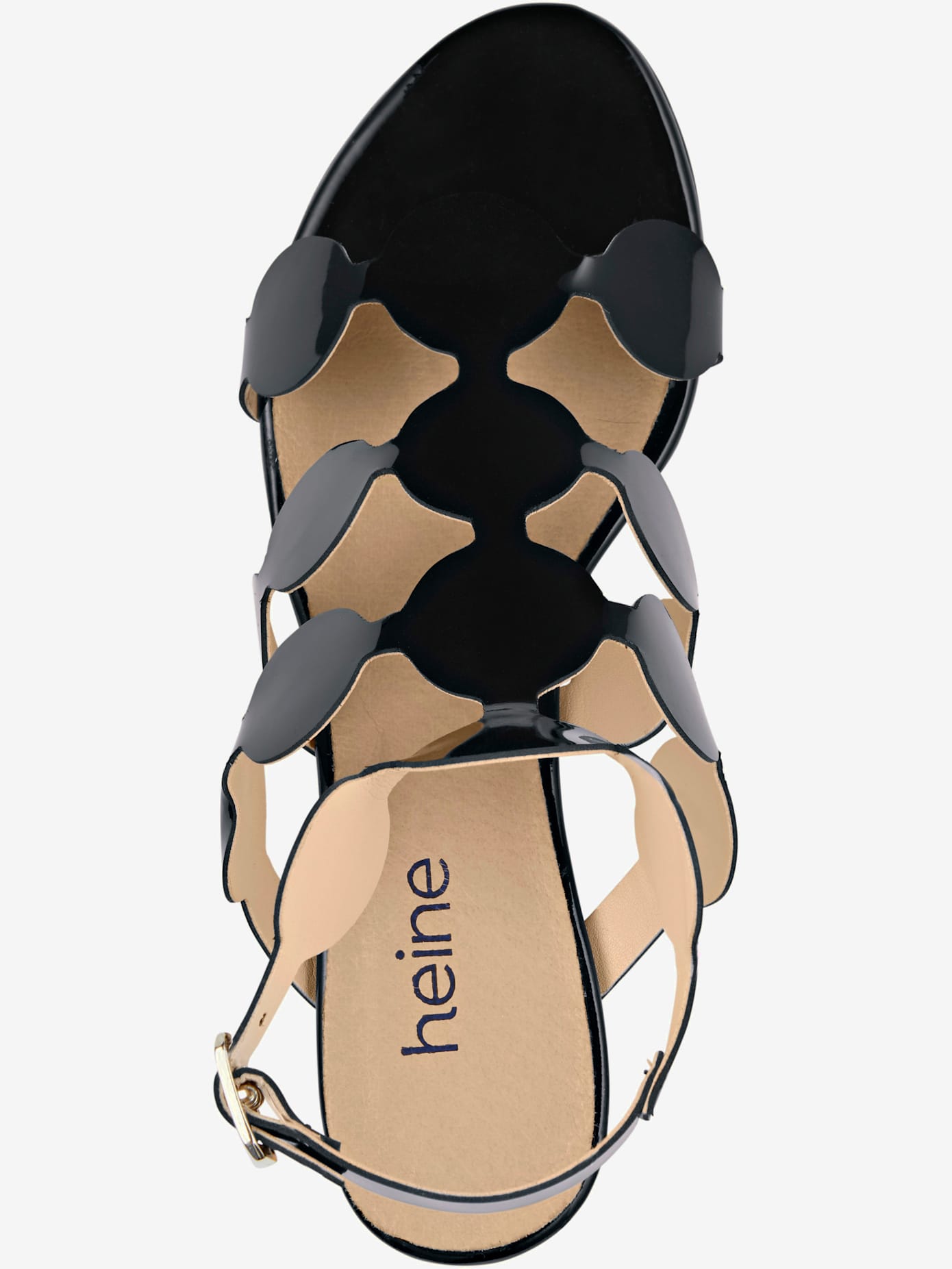 Sandales cuir de vache verni