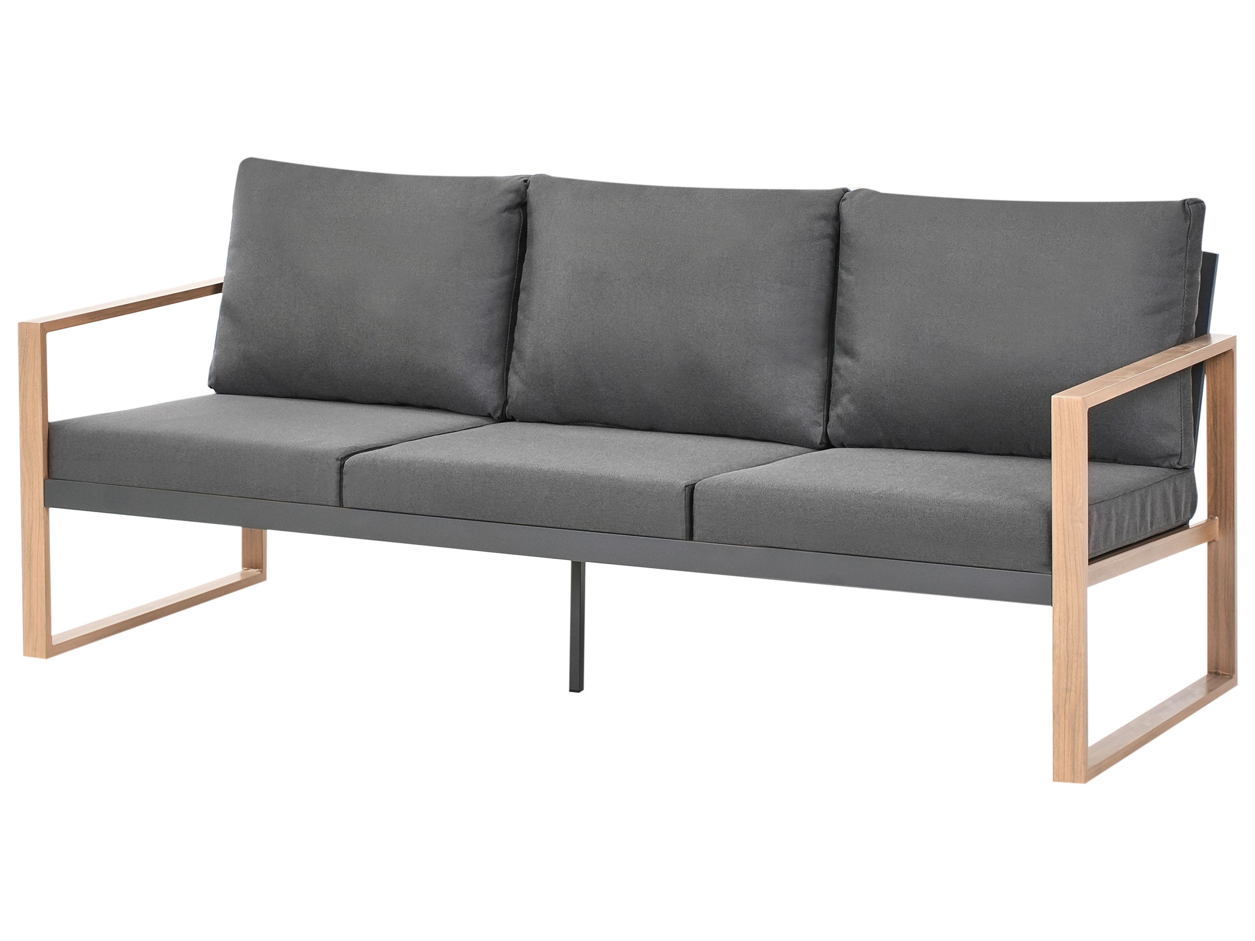 Loungeset met tafel 5-zits GELSO Metaal Donkergrijs