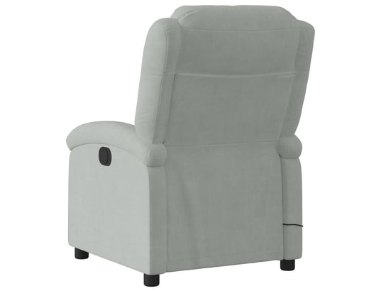 VIDAXL - Fauteuil Relaxation Fauteuil de massage inclinable Gris clair Velours - 71x86,5c...