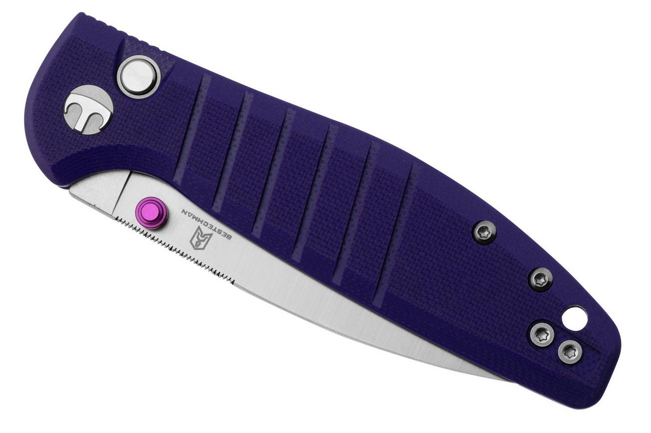 Bestechman Goodboy Jr BMK10C D2, Purple G10 zakmes, Keanu design