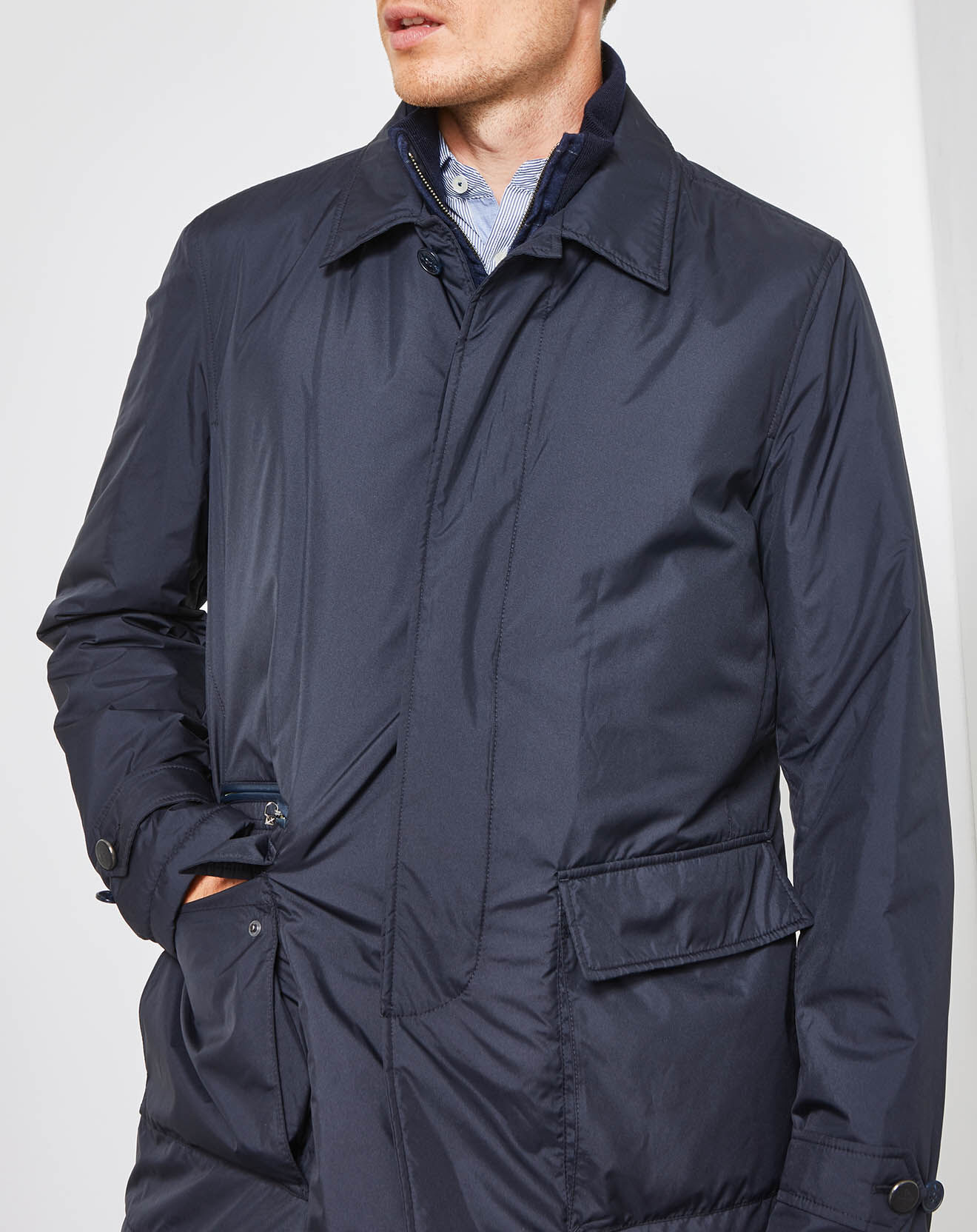 Hackett London Blouson en flanelle Mayfair bleu marine