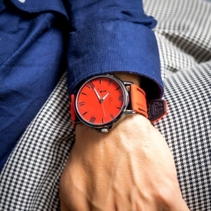 Montre Homme GIORGIO bracelet Silicone Rouge