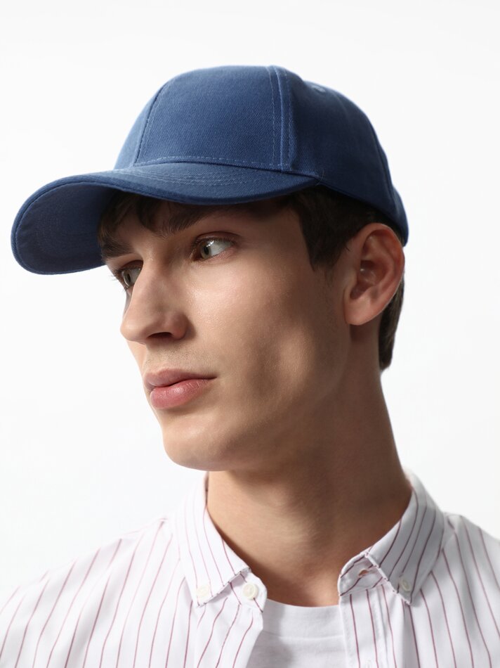 Calça chino com microestampa - Azul-marinho