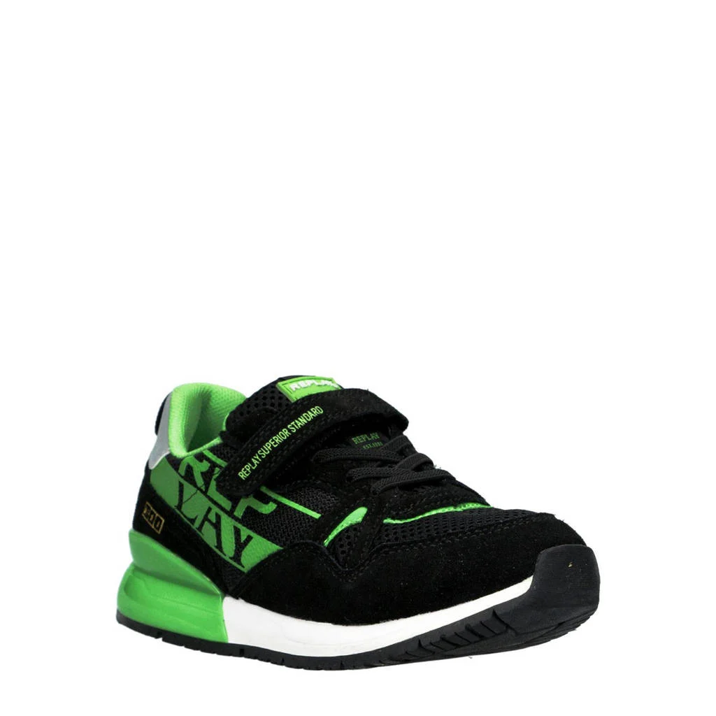REPLAY Shoot jr 11suède sneakers zwart