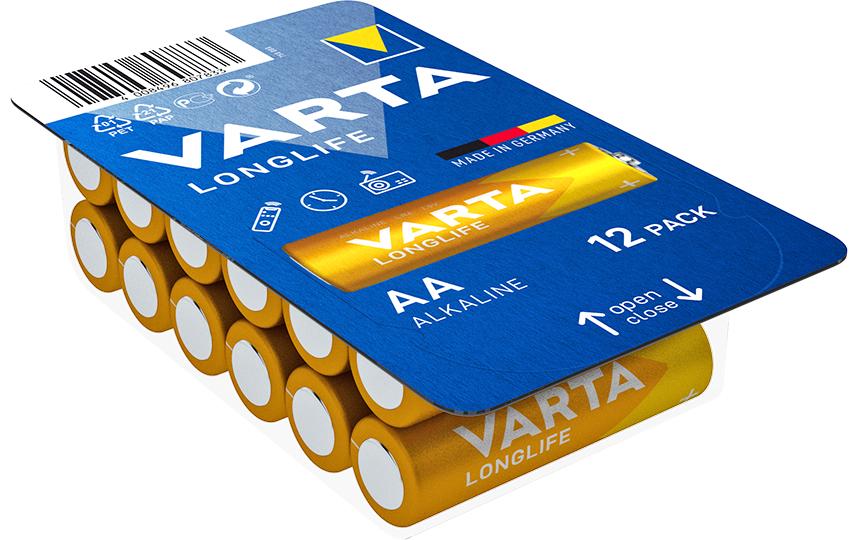 Batterie Longlife AA , 12 Stück12 AA-Batterien mit hoher Laufzeit