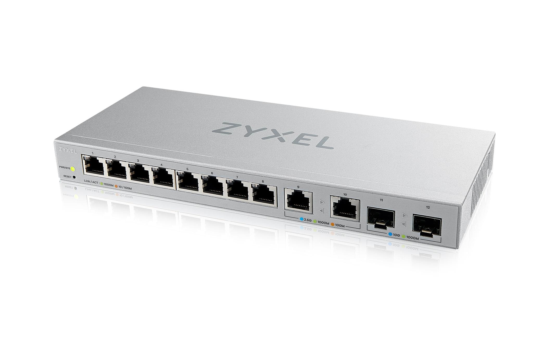 Switch XGS1210-12 v2 12 Port<br>12-Port Web Managed Switch mit Multi-Gigabit- und 10G SFP+ Uplink für anspruchsvolle Netzwerkanwendungen