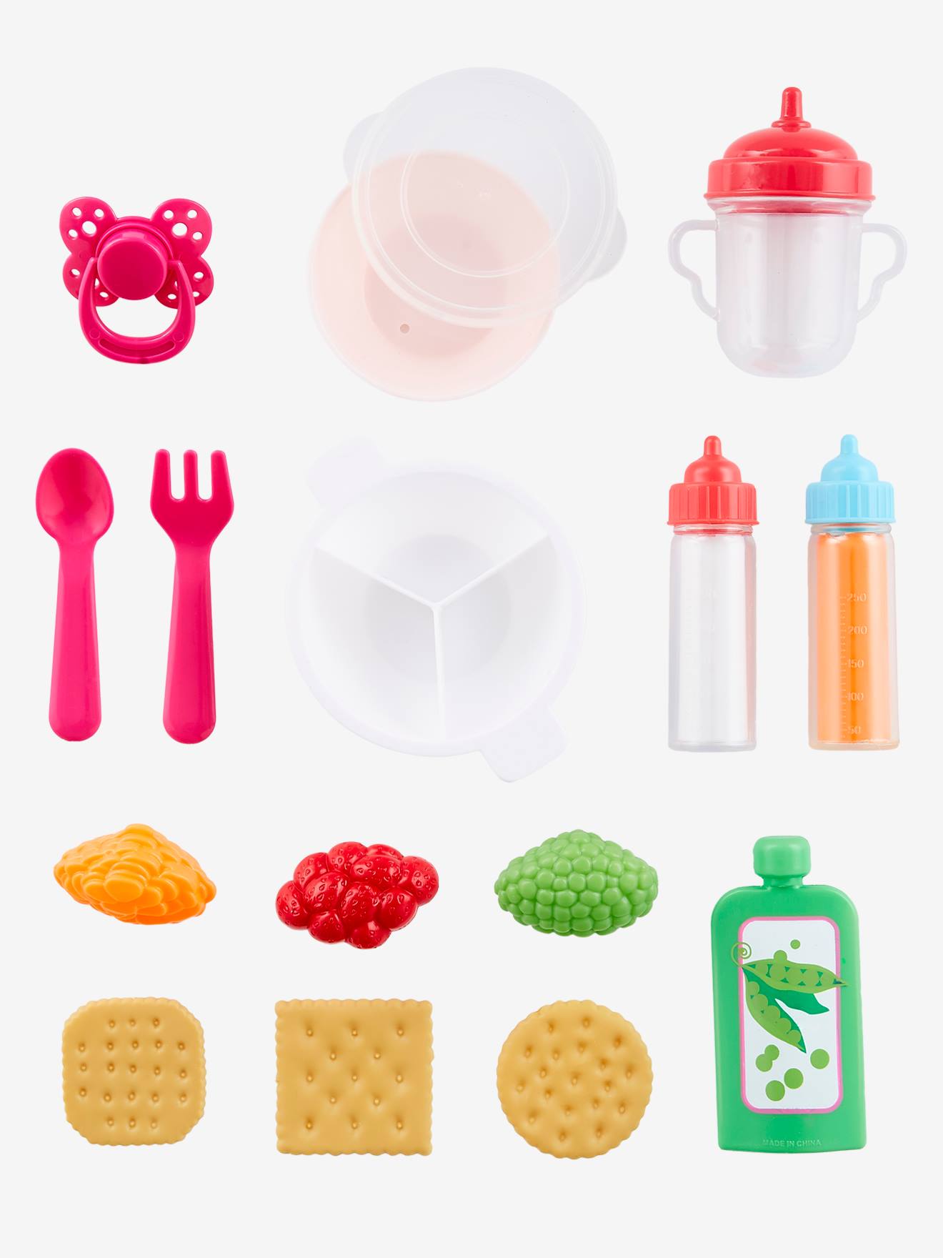 Conjunto de Comida para Boneca Pequena e Multicolorida