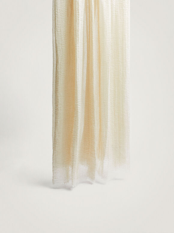 Pashmina lisa com franjas - Cru