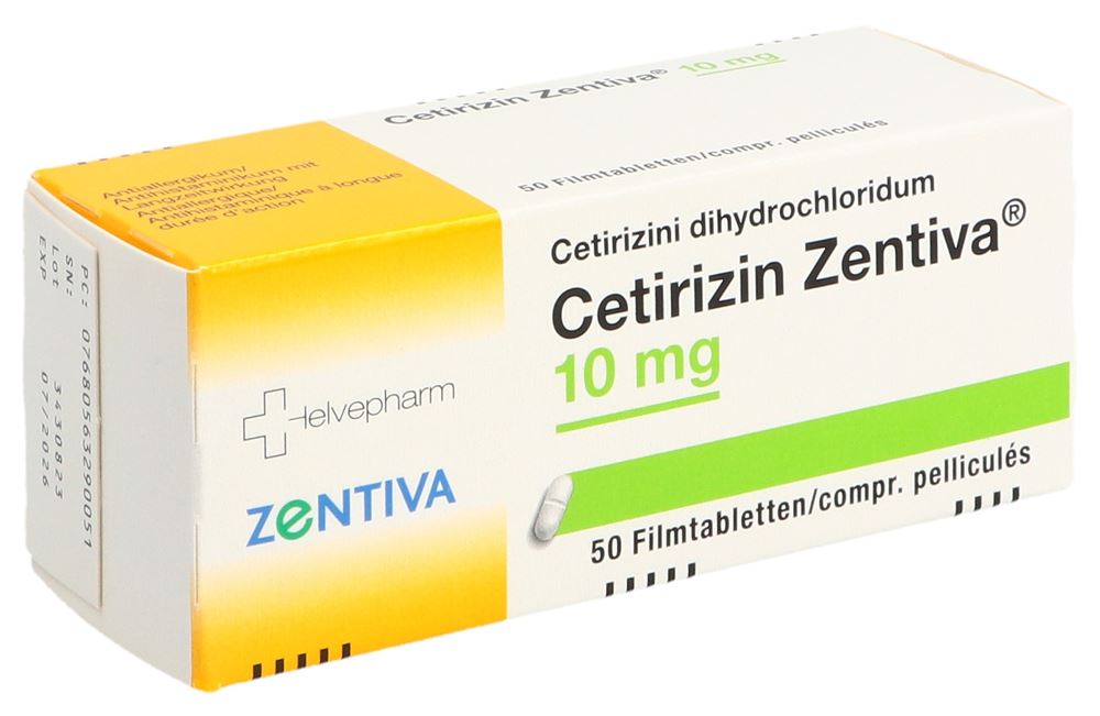 CETIRIZINE Zentiva Filmtabl 10 mg Blist 50 Stk