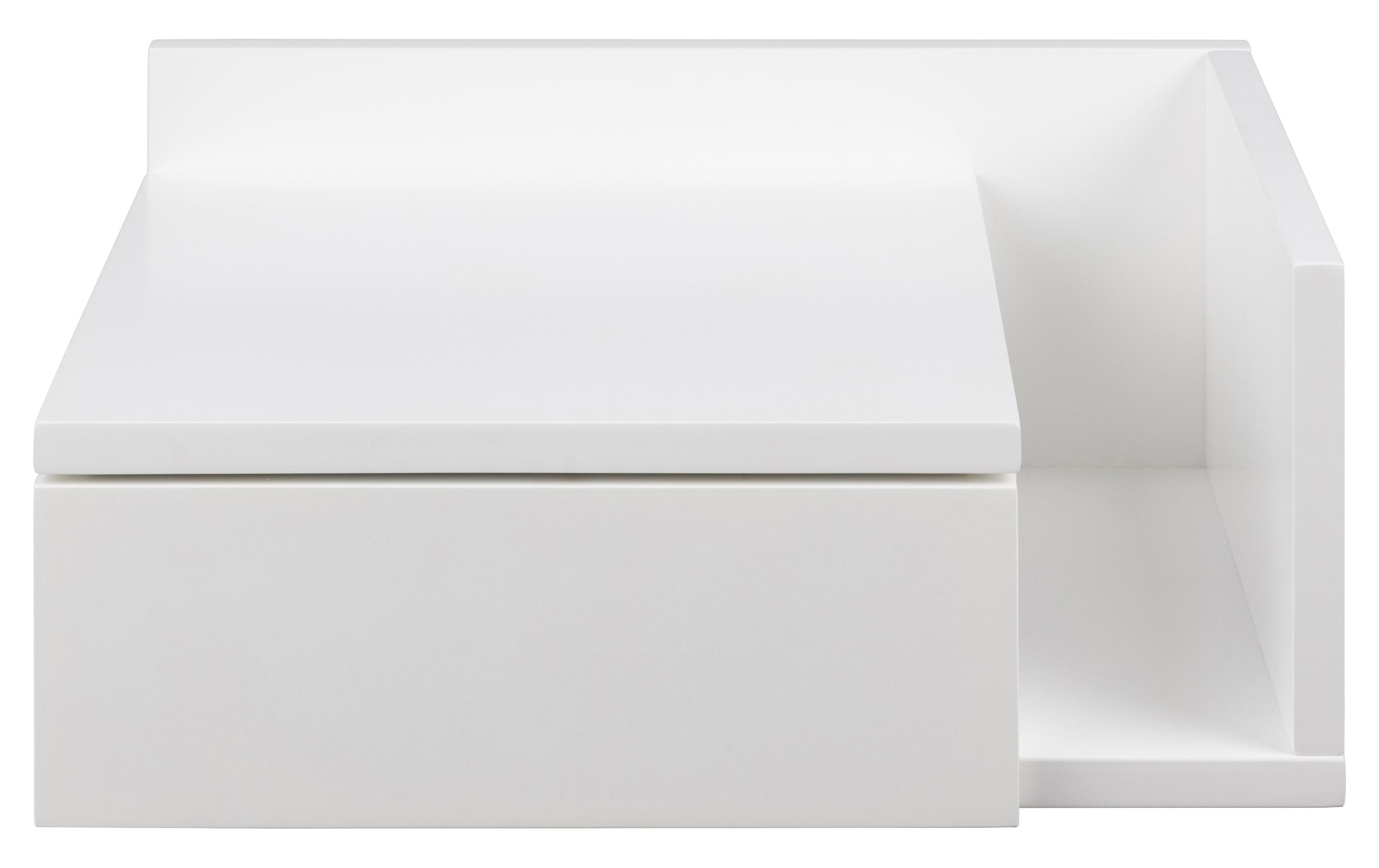 Nachttisch Ashlan 40 cm x 16.5 cm, Weiss glanzBeistelltisch