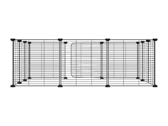 Cage animaux de compagnie à 12 panneaux et porte Noir 35x35 cm