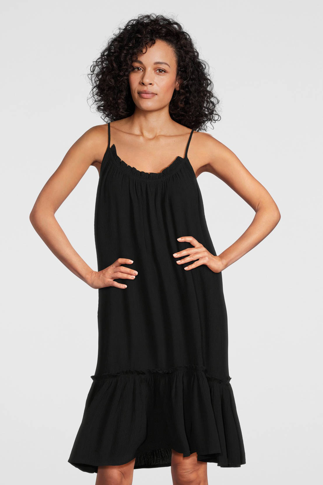BEACHWAVE crinkle strandjurk zwart