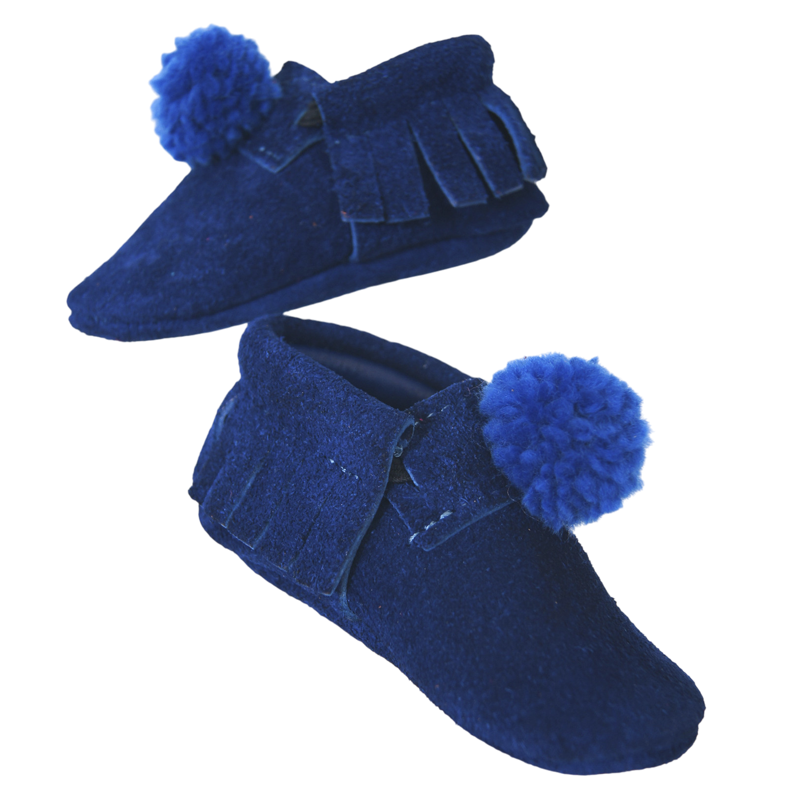 Mokassin Blue Pom Blau