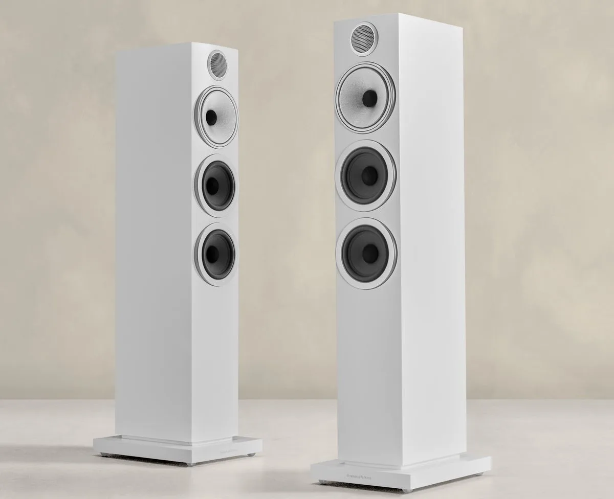 B&W 704 S3 Blanc Satin (la paire) Enceintes colonne
