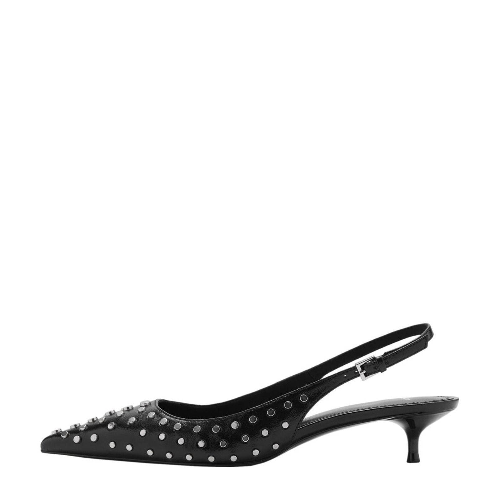 Mango slingback pumps met studs zwart