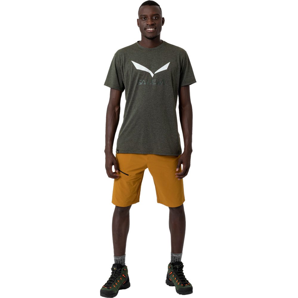 SALEWA Solidlogo Dry T-Shirt Herren dark olive melange