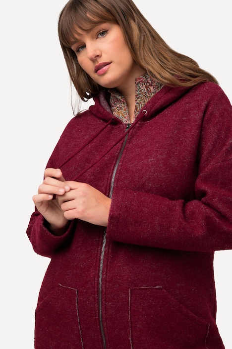 Jacke, Boiled Wool, Oversized, Kapuze, Egg-Shape