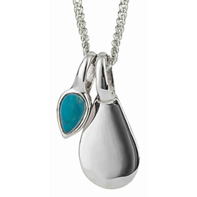 Collier turquoise plaqué platine de décembre en argent 925