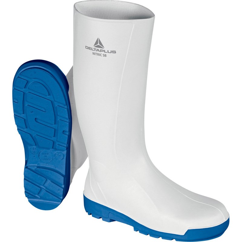 Bottes de sécurité en PVC Delta Plus NITRIC SBFO SRC blanc