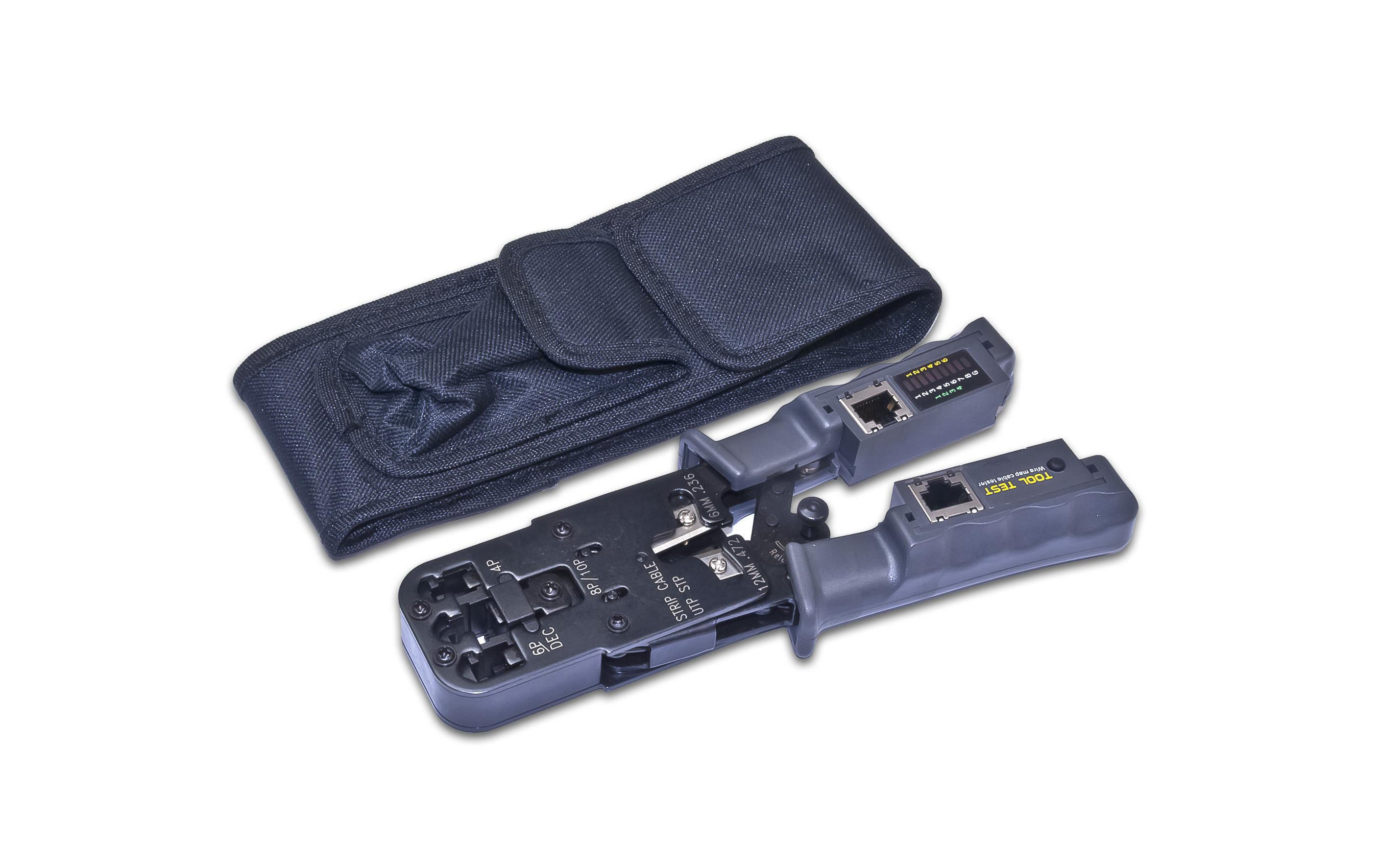 Crimpzange CRIMP TOOL-TESTER mit Kabeltester<br>Crimpzange mit integriertem einfachen Kabeltester